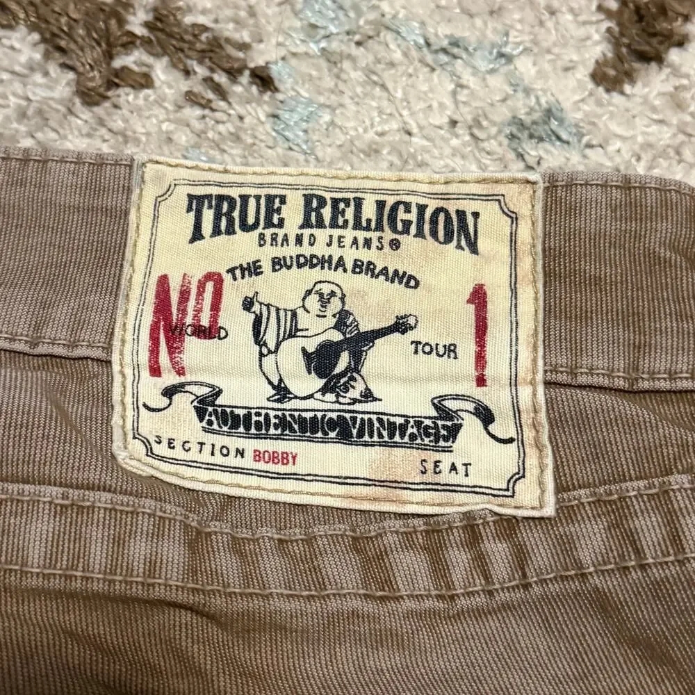 Vintage True Religion Corduroy Pants Size 34x33 Faded Khaki Brown
